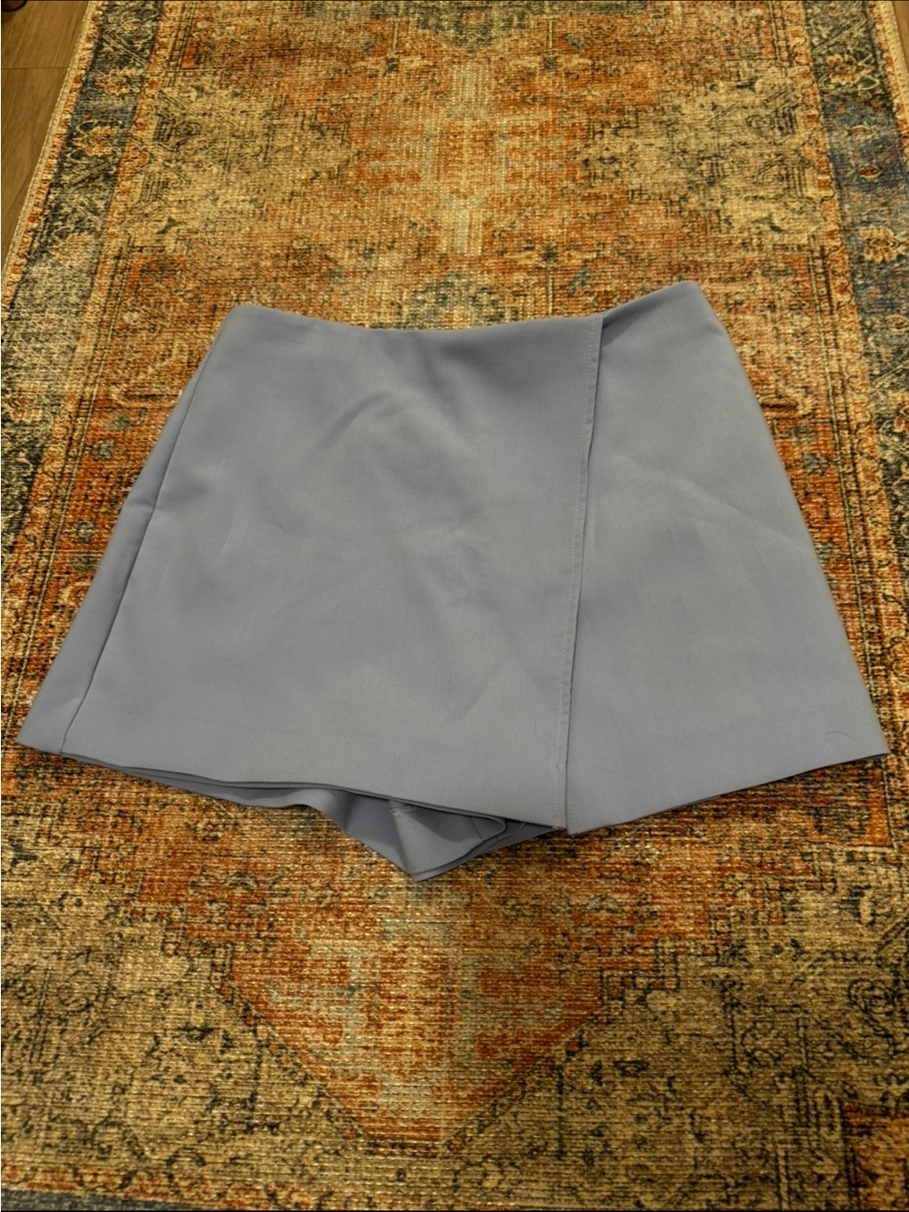 Zara Powder Blue Wrap-Front Skort